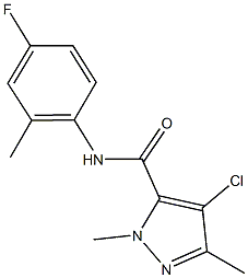4-chloro-N-(4-fluoro-2-methylphenyl)-1,3-dimethyl-1H-pyrazole-5-carboxamide Structure