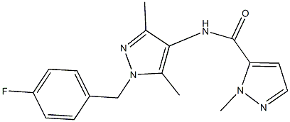 N-[1-(4-fluorobenzyl)-3,5-dimethyl-1H-pyrazol-4-yl]-1-methyl-1H-pyrazole-5-carboxamide 구조식 이미지