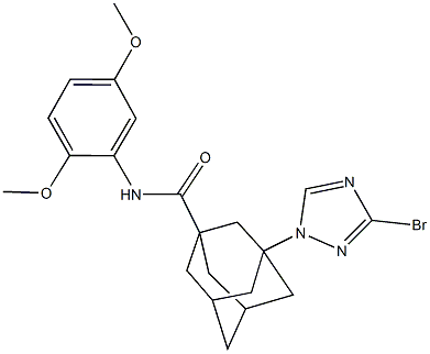 3-(3-bromo-1H-1,2,4-triazol-1-yl)-N-(2,5-dimethoxyphenyl)-1-adamantanecarboxamide 구조식 이미지