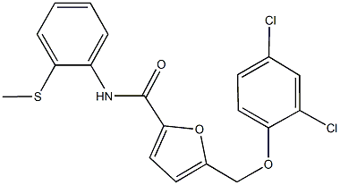 5-[(2,4-dichlorophenoxy)methyl]-N-[2-(methylsulfanyl)phenyl]-2-furamide 구조식 이미지