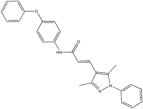 3-(3,5-dimethyl-1-phenyl-1H-pyrazol-4-yl)-N-(4-phenoxyphenyl)acrylamide 구조식 이미지