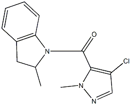 1-[(4-chloro-1-methyl-1H-pyrazol-5-yl)carbonyl]-2-methylindoline Structure