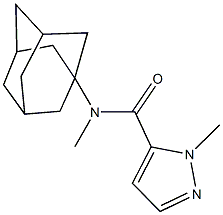 N-(1-adamantyl)-N,1-dimethyl-1H-pyrazole-5-carboxamide 구조식 이미지