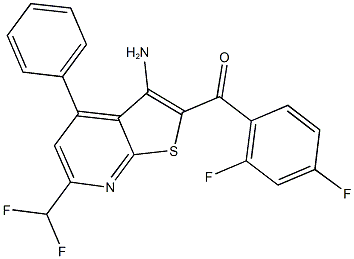 [3-amino-6-(difluoromethyl)-4-phenylthieno[2,3-b]pyridin-2-yl](2,4-difluorophenyl)methanone Structure