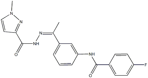 4-fluoro-N-(3-{N-[(1-methyl-1H-pyrazol-3-yl)carbonyl]ethanehydrazonoyl}phenyl)benzamide Structure