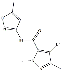 4-bromo-1,3-dimethyl-N-(5-methyl-3-isoxazolyl)-1H-pyrazole-5-carboxamide 구조식 이미지