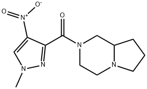 2-({4-nitro-1-methyl-1H-pyrazol-3-yl}carbonyl)octahydropyrrolo[1,2-a]pyrazine Structure