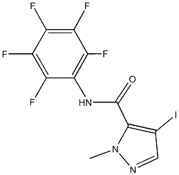 4-iodo-1-methyl-N-(2,3,4,5,6-pentafluorophenyl)-1H-pyrazole-5-carboxamide 구조식 이미지