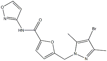 5-[(4-bromo-3,5-dimethyl-1H-pyrazol-1-yl)methyl]-N-(3-isoxazolyl)-2-furamide 구조식 이미지