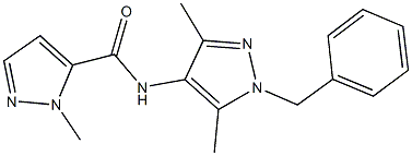 N-(1-benzyl-3,5-dimethyl-1H-pyrazol-4-yl)-1-methyl-1H-pyrazole-5-carboxamide 구조식 이미지