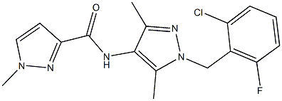 N-[1-(2-chloro-6-fluorobenzyl)-3,5-dimethyl-1H-pyrazol-4-yl]-1-methyl-1H-pyrazole-3-carboxamide Structure