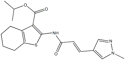 isopropyl 2-{[3-(1-methyl-1H-pyrazol-4-yl)acryloyl]amino}-4,5,6,7-tetrahydro-1-benzothiophene-3-carboxylate 구조식 이미지