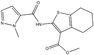 methyl 2-{[(1-methyl-1H-pyrazol-5-yl)carbonyl]amino}-4,5,6,7-tetrahydro-1-benzothiophene-3-carboxylate 구조식 이미지