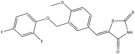 5-{3-[(2,4-difluorophenoxy)methyl]-4-methoxybenzylidene}-2-thioxo-1,3-thiazolidin-4-one Structure