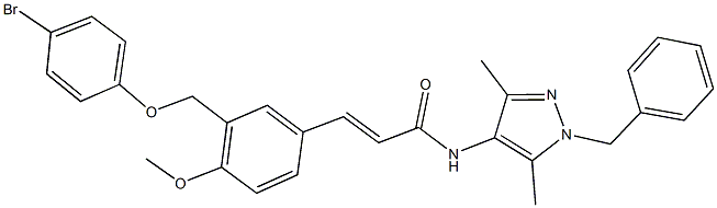 N-(1-benzyl-3,5-dimethyl-1H-pyrazol-4-yl)-3-{3-[(4-bromophenoxy)methyl]-4-methoxyphenyl}acrylamide Structure