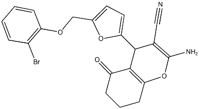 2-amino-4-{5-[(2-bromophenoxy)methyl]-2-furyl}-5-oxo-5,6,7,8-tetrahydro-4H-chromene-3-carbonitrile Structure