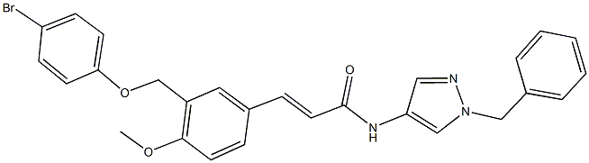N-(1-benzyl-1H-pyrazol-4-yl)-3-{3-[(4-bromophenoxy)methyl]-4-methoxyphenyl}acrylamide 구조식 이미지