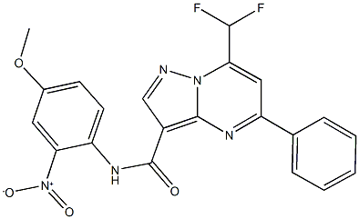 7-(difluoromethyl)-N-{2-nitro-4-methoxyphenyl}-5-phenylpyrazolo[1,5-a]pyrimidine-3-carboxamide 구조식 이미지