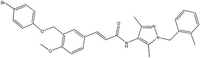 3-{3-[(4-bromophenoxy)methyl]-4-methoxyphenyl}-N-[3,5-dimethyl-1-(2-methylbenzyl)-1H-pyrazol-4-yl]acrylamide Structure