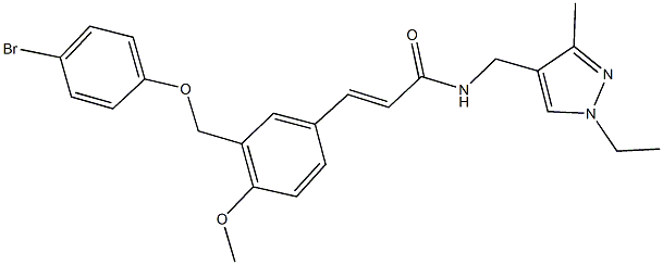 3-{3-[(4-bromophenoxy)methyl]-4-methoxyphenyl}-N-[(1-ethyl-3-methyl-1H-pyrazol-4-yl)methyl]acrylamide 구조식 이미지