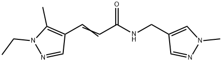3-(1-ethyl-5-methyl-1H-pyrazol-4-yl)-N-[(1-methyl-1H-pyrazol-4-yl)methyl]acrylamide 구조식 이미지