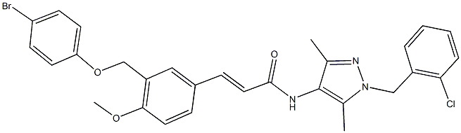 3-{3-[(4-bromophenoxy)methyl]-4-methoxyphenyl}-N-[1-(2-chlorobenzyl)-3,5-dimethyl-1H-pyrazol-4-yl]acrylamide 구조식 이미지