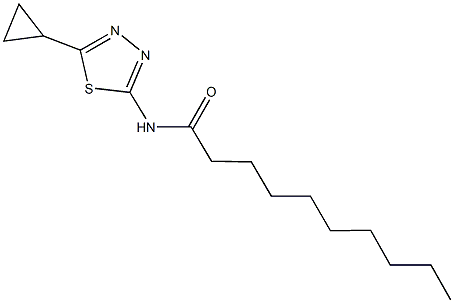 N-(5-cyclopropyl-1,3,4-thiadiazol-2-yl)decanamide 구조식 이미지