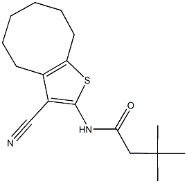 N-(3-cyano-4,5,6,7,8,9-hexahydrocycloocta[b]thien-2-yl)-3,3-dimethylbutanamide Structure