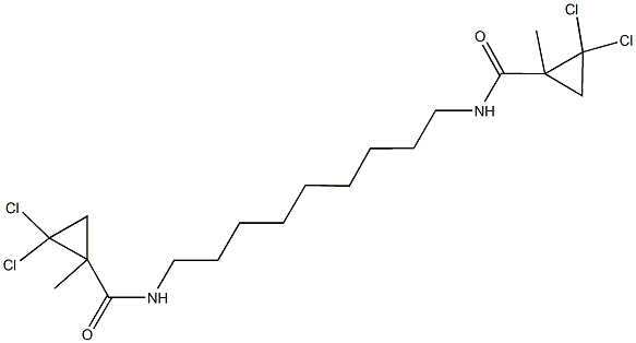 2,2-dichloro-N-(9-{[(2,2-dichloro-1-methylcyclopropyl)carbonyl]amino}nonyl)-1-methylcyclopropanecarboxamide 구조식 이미지