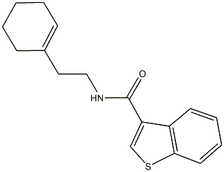 N-[2-(1-cyclohexen-1-yl)ethyl]-1-benzothiophene-3-carboxamide 구조식 이미지