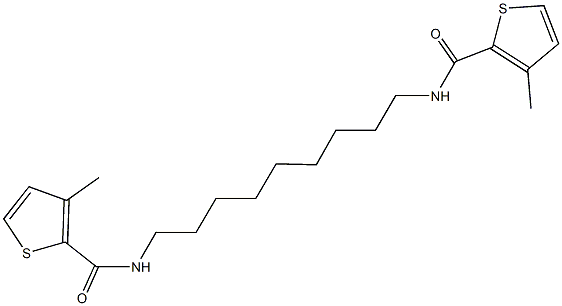 3-methyl-N-(9-{[(3-methyl-2-thienyl)carbonyl]amino}nonyl)-2-thiophenecarboxamide Structure