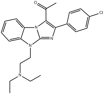 1-{2-(4-chlorophenyl)-9-[2-(diethylamino)ethyl]-9H-imidazo[1,2-a]benzimidazol-3-yl}ethanone 구조식 이미지