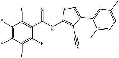 N-[3-cyano-4-(2,5-dimethylphenyl)-2-thienyl]-2,3,4,5,6-pentafluorobenzamide 구조식 이미지