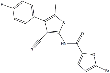5-bromo-N-[3-cyano-4-(4-fluorophenyl)-5-methyl-2-thienyl]-2-furamide Structure