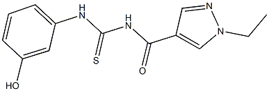 N-[(1-ethyl-1H-pyrazol-4-yl)carbonyl]-N'-(3-hydroxyphenyl)thiourea 구조식 이미지