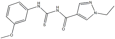 N-[(1-ethyl-1H-pyrazol-4-yl)carbonyl]-N'-(3-methoxyphenyl)thiourea Structure