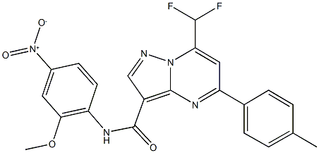 7-(difluoromethyl)-N-{4-nitro-2-methoxyphenyl}-5-(4-methylphenyl)pyrazolo[1,5-a]pyrimidine-3-carboxamide Structure