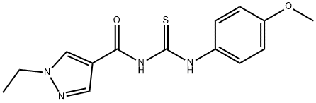 N-[(1-ethyl-1H-pyrazol-4-yl)carbonyl]-N'-(4-methoxyphenyl)thiourea Structure