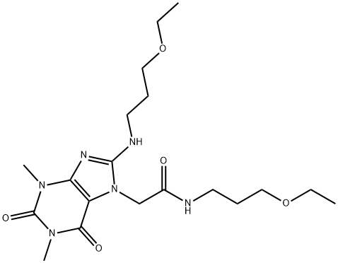 N-(3-ethoxypropyl)-2-{8-[(3-ethoxypropyl)amino]-1,3-dimethyl-2,6-dioxo-1,2,3,6-tetrahydro-7H-purin-7-yl}acetamide Structure