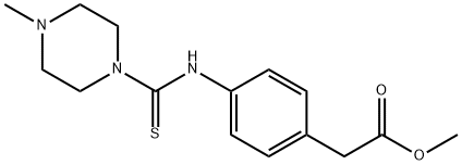 methyl (4-{[(4-methyl-1-piperazinyl)carbothioyl]amino}phenyl)acetate Structure