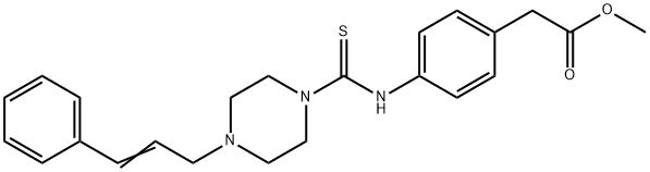 methyl (4-{[(4-cinnamyl-1-piperazinyl)carbothioyl]amino}phenyl)acetate 구조식 이미지