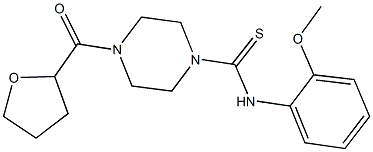 N-(2-methoxyphenyl)-4-(tetrahydro-2-furanylcarbonyl)-1-piperazinecarbothioamide Structure