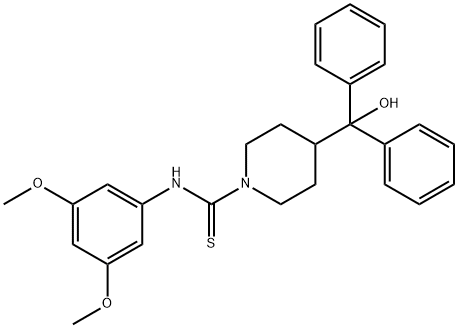 N-(3,5-dimethoxyphenyl)-4-[hydroxy(diphenyl)methyl]-1-piperidinecarbothioamide Structure
