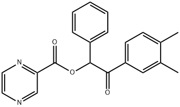2-(3,4-dimethylphenyl)-2-oxo-1-phenylethyl 2-pyrazinecarboxylate 구조식 이미지