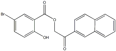 2-(2-naphthyl)-2-oxoethyl 5-bromo-2-hydroxybenzoate 구조식 이미지