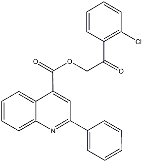 2-(2-chlorophenyl)-2-oxoethyl 2-phenyl-4-quinolinecarboxylate Structure