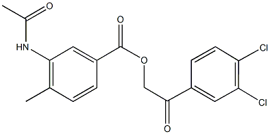 2-(3,4-dichlorophenyl)-2-oxoethyl 3-(acetylamino)-4-methylbenzoate 구조식 이미지