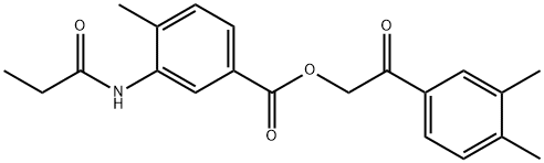2-(3,4-dimethylphenyl)-2-oxoethyl 4-methyl-3-(propionylamino)benzoate 구조식 이미지