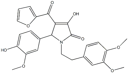 1-[2-(3,4-dimethoxyphenyl)ethyl]-4-(2-furoyl)-3-hydroxy-5-(4-hydroxy-3-methoxyphenyl)-1,5-dihydro-2H-pyrrol-2-one 구조식 이미지