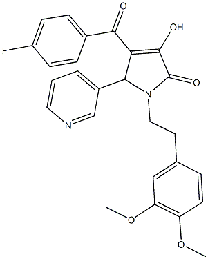 1-[2-(3,4-dimethoxyphenyl)ethyl]-4-(4-fluorobenzoyl)-3-hydroxy-5-(3-pyridinyl)-1,5-dihydro-2H-pyrrol-2-one Structure